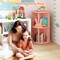 Costway Kids Rotating Bookshelf 2 Tier Freestanding 360° Revolving Display Storage Rack White/Pink